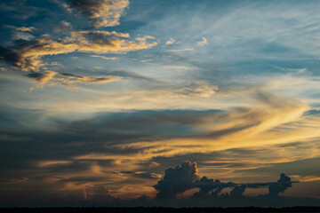 sky after the sunset at Namphan small lake Sang Khom