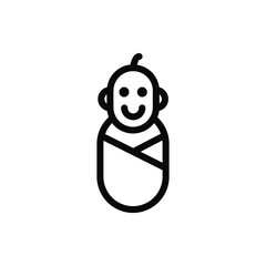 cute baby mother day icon vector illustration outline style