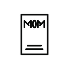mom card mother day icon vector illustration outline style