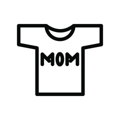 mom t shirt mother day icon vector illustration outline style
