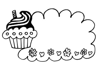 birthday cake with frame