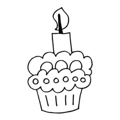 birthday cake doodle sketch