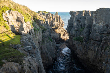 Punakaiki pancake rocks on the West Coast of the South Island in New Zealand