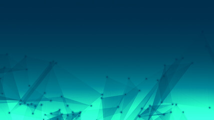 Abstract technology and science polygonal space low poly dark background Tone blue with connecting dots and lines.