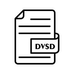 vector illustration icon of DVSD File Format Outline