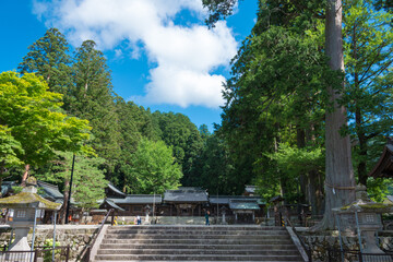 Hida Ichinomiya Minashi Shrine. a famous historic site in Takayama, Gifu, Japan.