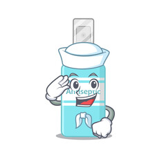 A brave sailor caricature design style of antiseptic ready to sail