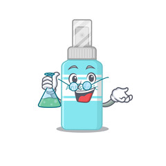 Super Genius Professor of antiseptic Caricature character working on a lab
