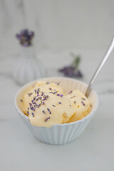 sweet home made vanilla lavender ice cream