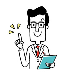 Vector material: smiling male doctor