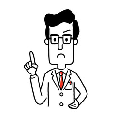Vector material: male doctor giving caution with a serious look