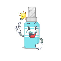 genius antiseptic Mascot character has an idea gesture