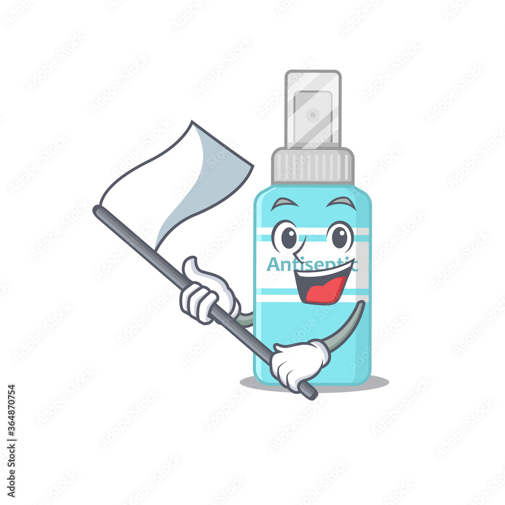 Canvas Prints a brave antiseptic mascot character design holding a white flag