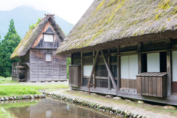 Fototapeta na wymiar Gasshozukuri Minkaen Outdoor Museum in Shirakawago, Gifu, Japan. a famous historic site.