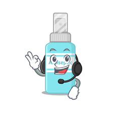 Antiseptic caricature in character concept wearing headphone