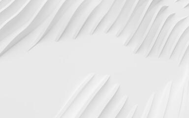 Abstract Curved Shapes. White Circular Background.