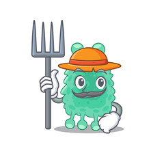 Azotobacter vinelandii mascot design working as a Farmer wearing a hat