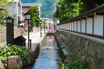 Hida Furukawa Old Town. a famous historic site in Hida, Gifu, Japan..