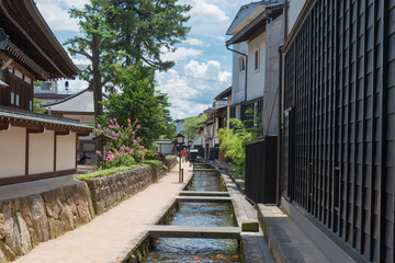 Hida Furukawa Old Town. a famous historic site in Hida, Gifu, Japan..