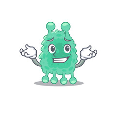 A cute picture of grinning azotobacter vinelandii caricature character