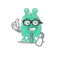 cartoon drawing of azotobacter vinelandii Businessman wearing glasses and tie