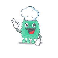 Talented azotobacter vinelandii chef cartoon drawing wearing chef hat
