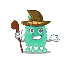 Azotobacter vinelandii funny but sneaky witch cartoon character design