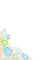 浜辺のシーグラスポストカード