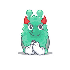 Azotobacter vinelandii clothed as devil cartoon character design concept