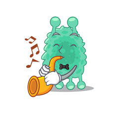 Azotobacter vinelandii musician of cartoon design playing a trumpet
