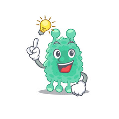 Mascot character of smart azotobacter vinelandii has an idea gesture