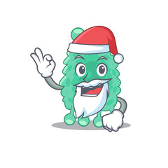 cartoon character of azotobacter vinelandii Santa having cute ok finger
