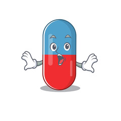 Pills drug mascot design concept showing a amazed gesture
