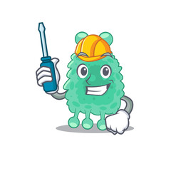 Azotobacter vinelandii caricature design concept worked as an automotive