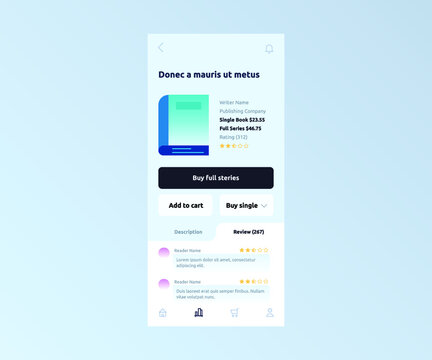 online book store mobile app template design