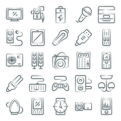 
Modern Electronic Devices Doodle Icons Pack 

