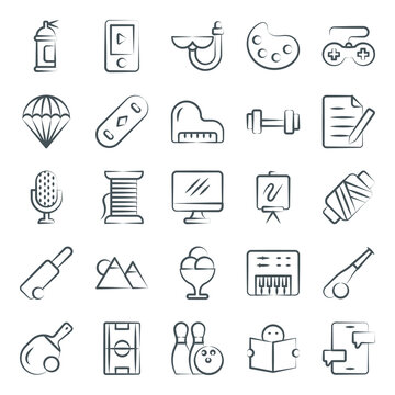 
Pack of Hobbies Line Icons
