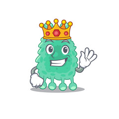 A Wise King of azotobacter vinelandii mascot design style with gold crown