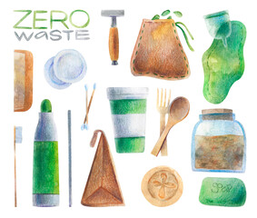 Group of elements zero waste with the name