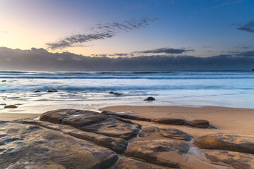 Sunrise Seascape and Low Cloud Bank