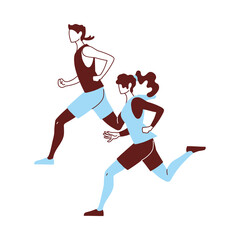 couple wearing sportswear for running