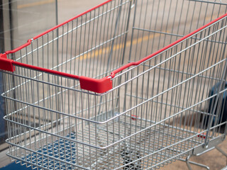 Close up of Shopping cart in parking areas