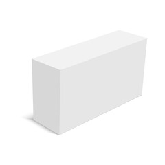 White rectangular package box mock up. Vector illustration