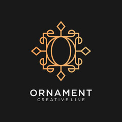 ornament logo line icon vector design. Elegant premium ornament vector logotype symbol