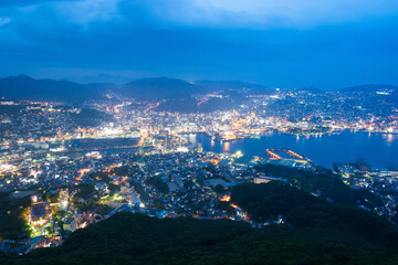 Fototapeta premium Night View from the top of Mount Inasa in Nagasaki, Japan.
