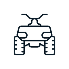 Quad bike outline icons. Vector illustration. Editable stroke. Isolated icon suitable for web, infographics, interface and apps.