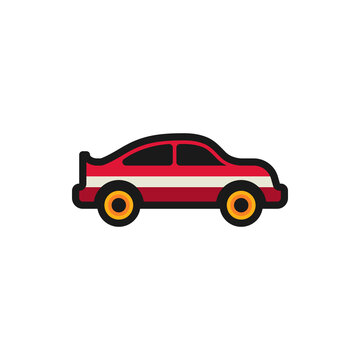 Car filled outline icons. Vector illustration. Editable stroke. Isolated icon suitable for web, infographics, interface and apps.