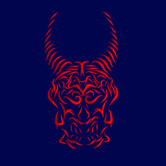 Skull vector line pop art potrait logo colorful design background for fashion design, patterns, tattoos