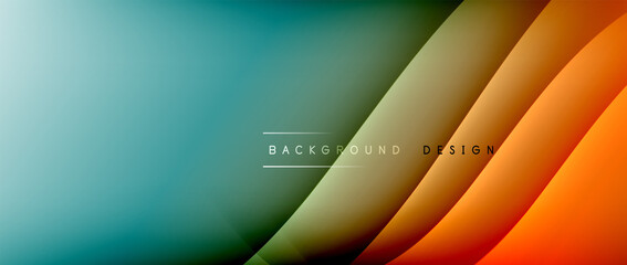 Fluid gradient waves with shadow lines and glowing light effect, modern flowing motion abstract background for cover, placards, poster, banner or flyer
