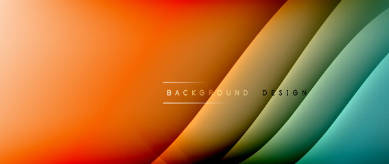 Fluid gradient waves with shadow lines and glowing light effect, modern flowing motion abstract background for cover, placards, poster, banner or flyer